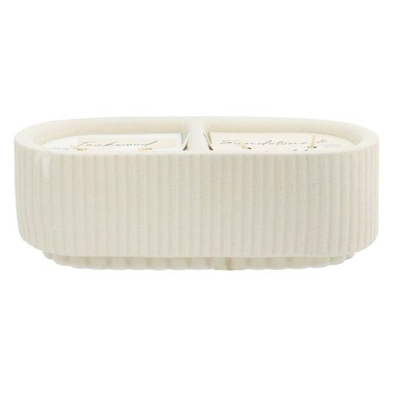 Teakwood, Slate & Sandstone Marble Scented Split Candle, 7.58oz