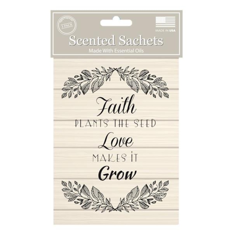 3-Pack Faith Love Grow Scented Sachet