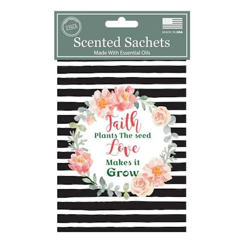 3-Pack Faith Stripes Scented Sachets