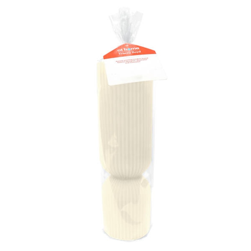 Tracey Boyd White Unscented Totem Pillar Candle, 3×10