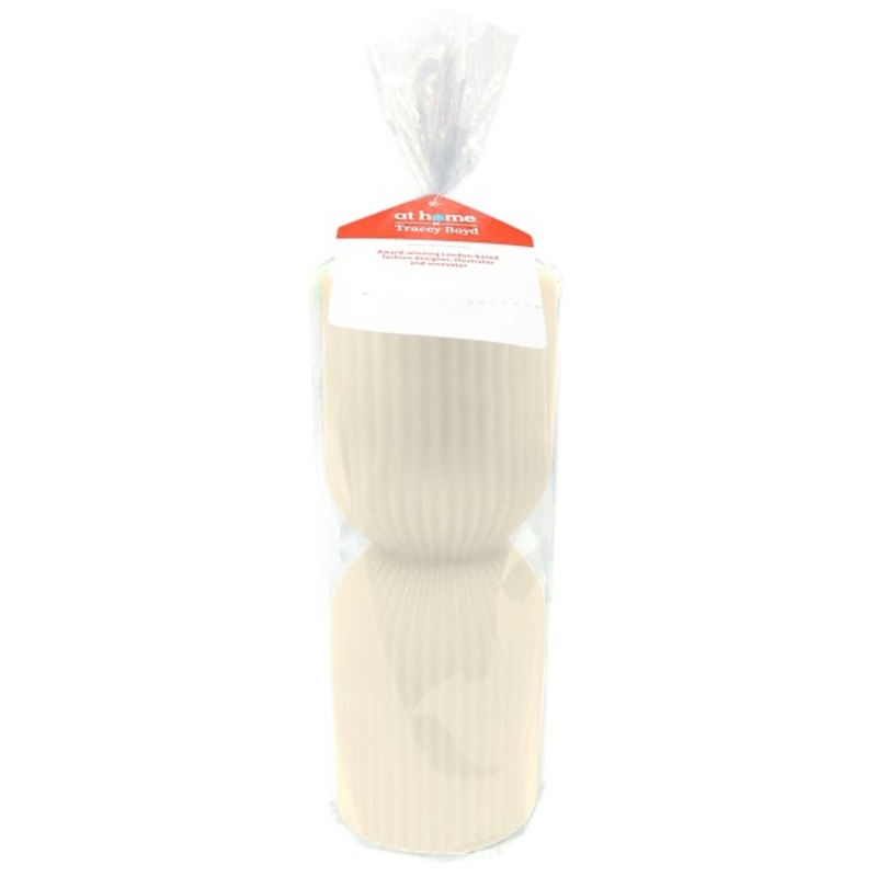 Tracey Boyd White Unscented Totem Pillar Candle, 3×8