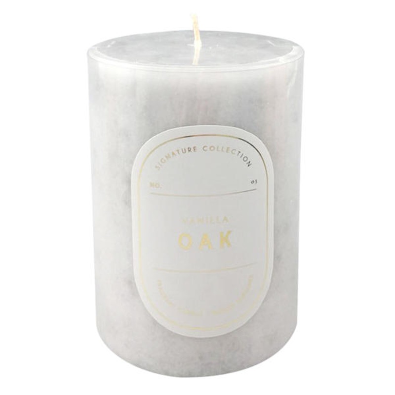 Vanilla Oak Scented Pillar Candle, 3×4