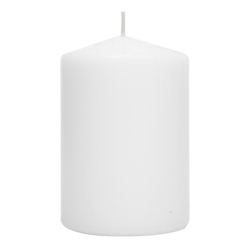 White Unscented Overdip Pillar Candle, 4″