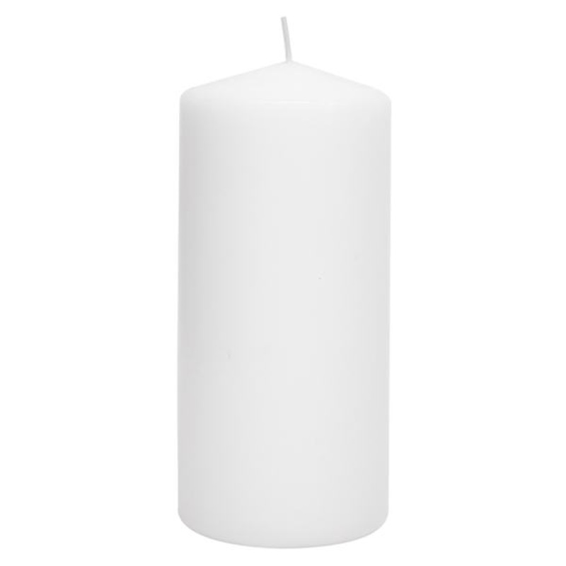 White Unscented Overdip Pillar Candle, 6″