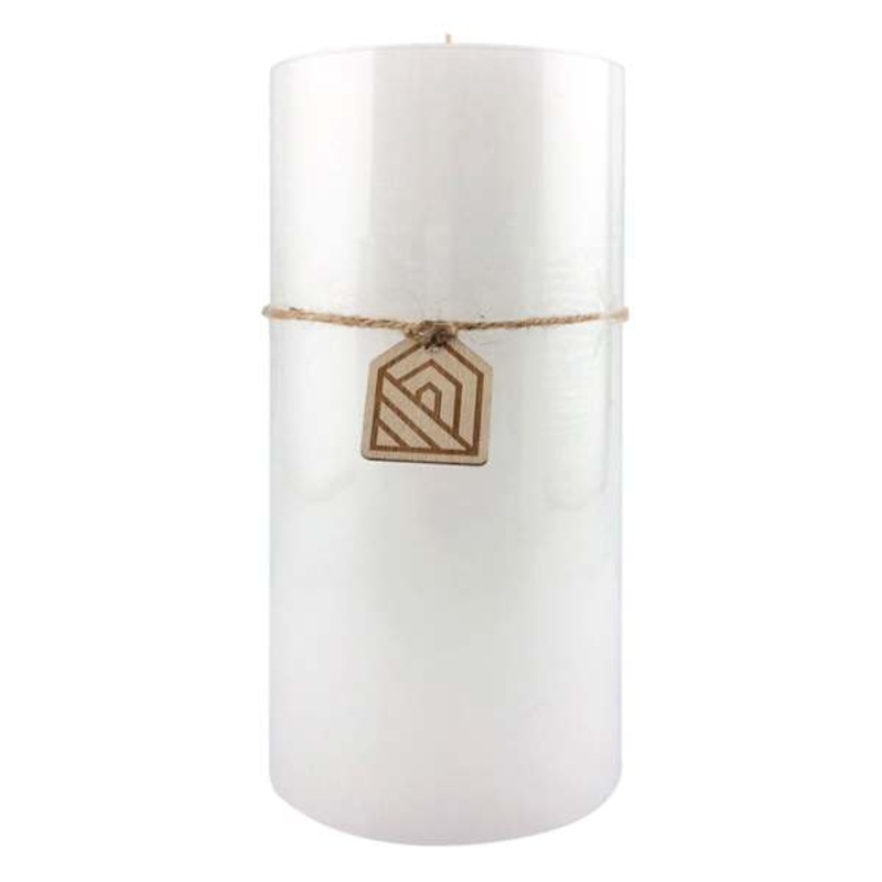 White Unscented Pillar Candle, 4×8