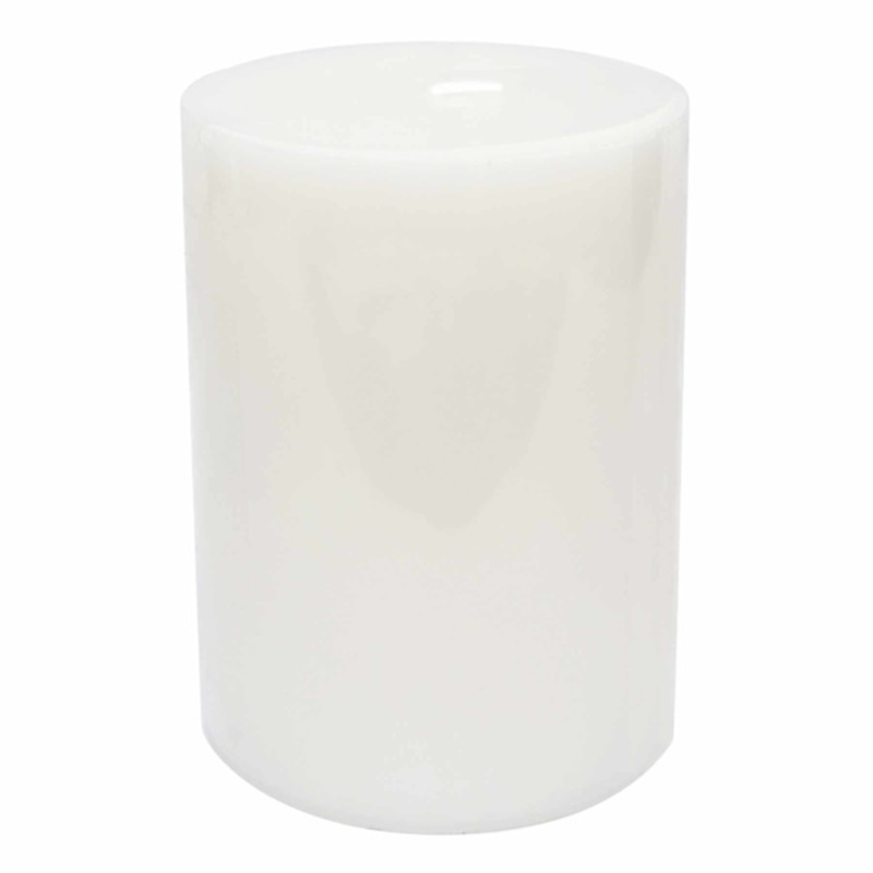 Willow Crossley White Unscented Pillar Candle, 3×4