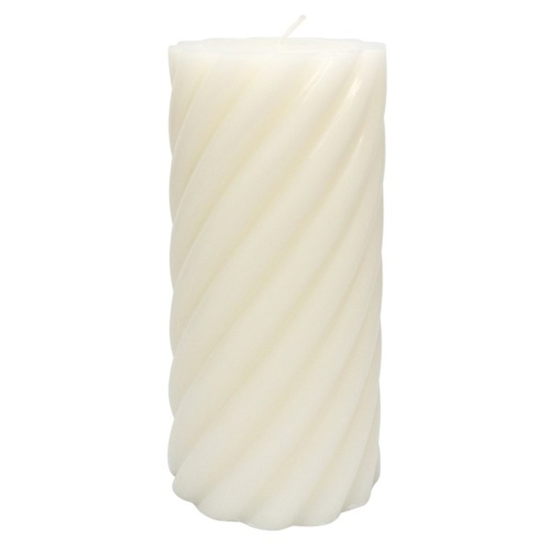 Willow Crossley White Unscented Twisted Pillar Candle, 3×6