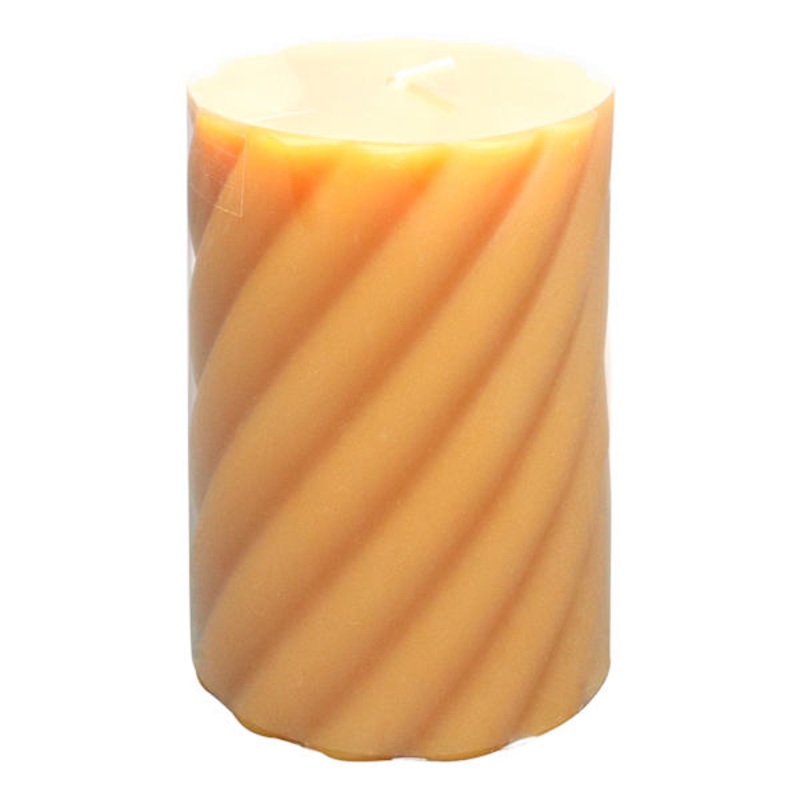 Willow Crossley Yellow Twisted Pillar Candle, 3×4