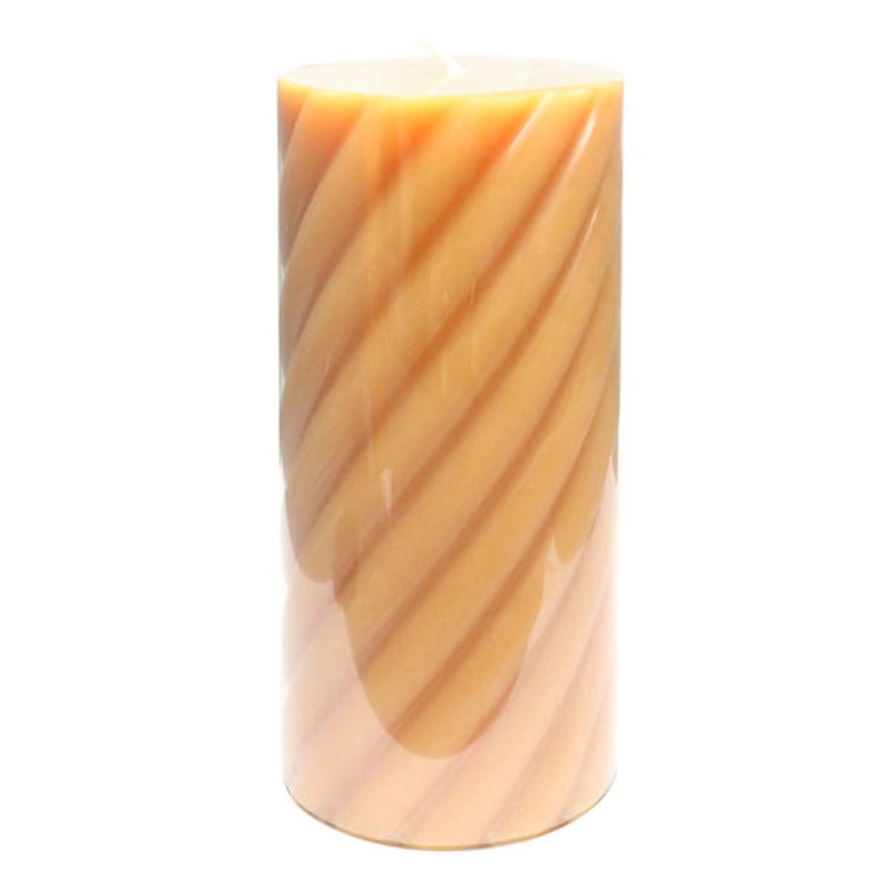 Willow Crossley Yellow Twisted Pillar Candle, 3×6