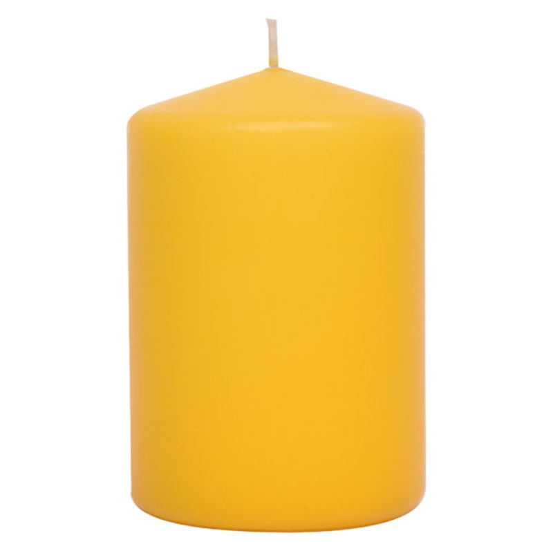 Yellow Unscented Overdip Pillar Candle, 3×4