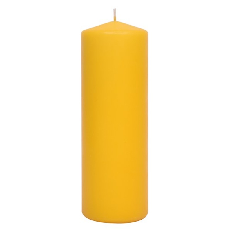 Yellow Unscented Overdip Pillar Candle, 3×8