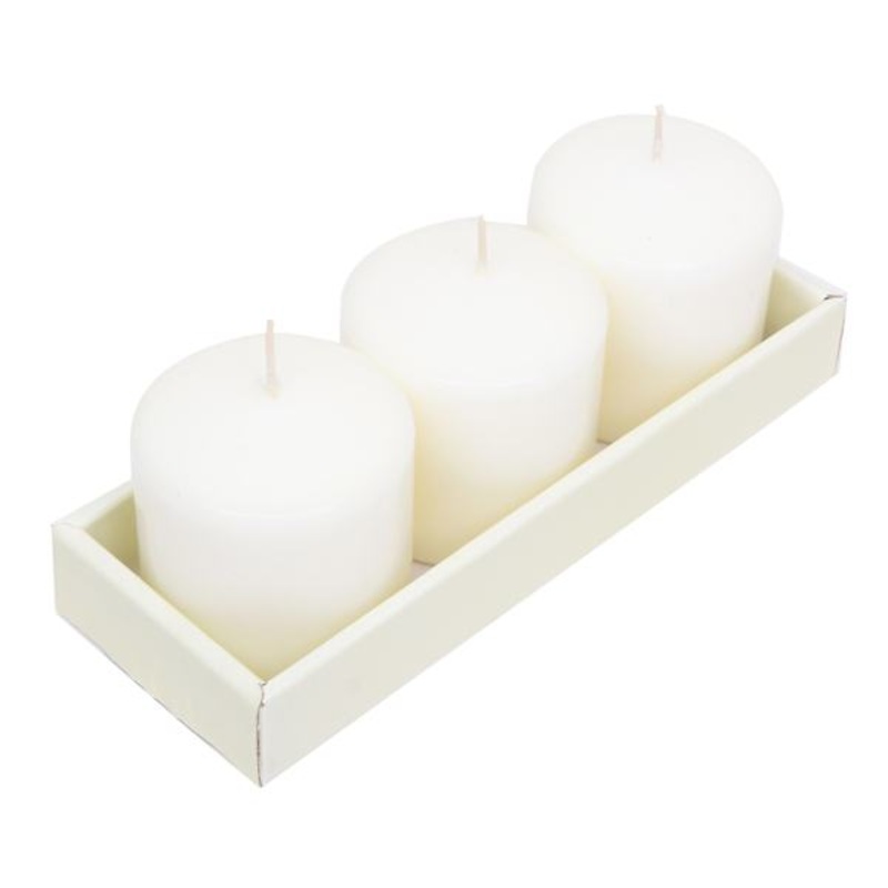 3-Pack Ivory Unscented Overdip Votive Candles, 3″