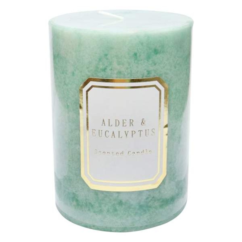Alder & Eucalyptus Scented Pillar Candle, 3×4