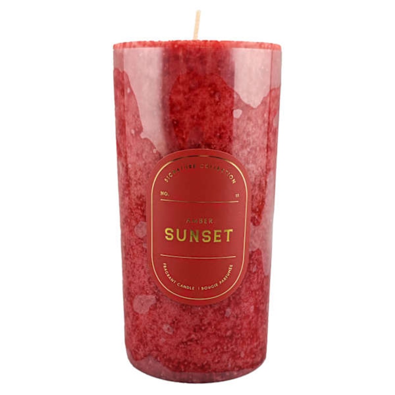 Amber Sunset Scented Pillar Candle, 3×6