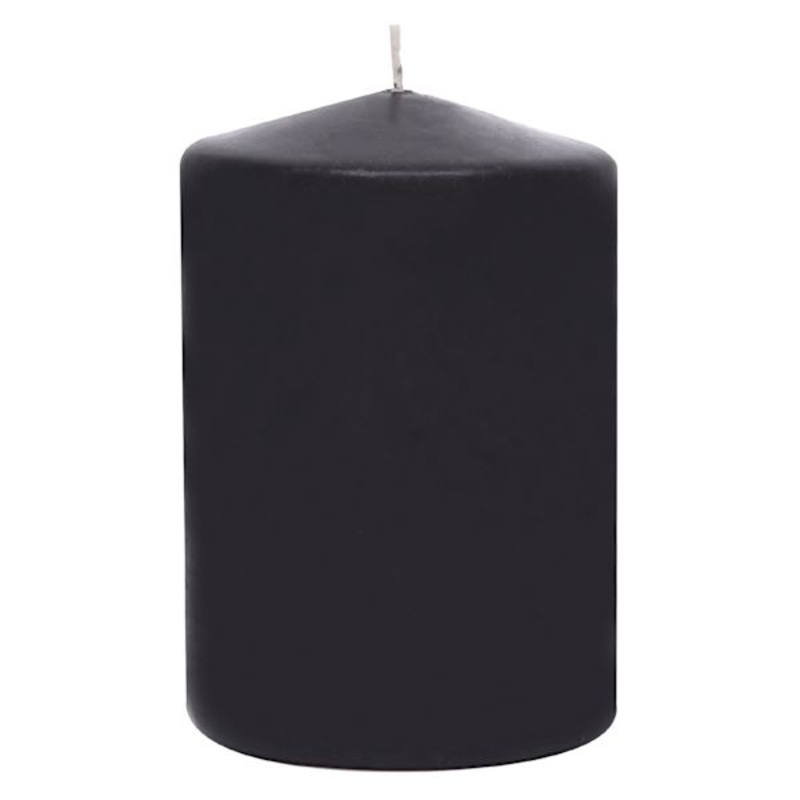 Black Unscented Overdip Pillar Candle, 3×4