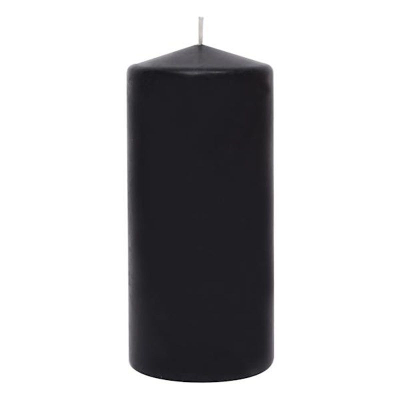 Black Unscented Overdip Pillar Candle, 3×6