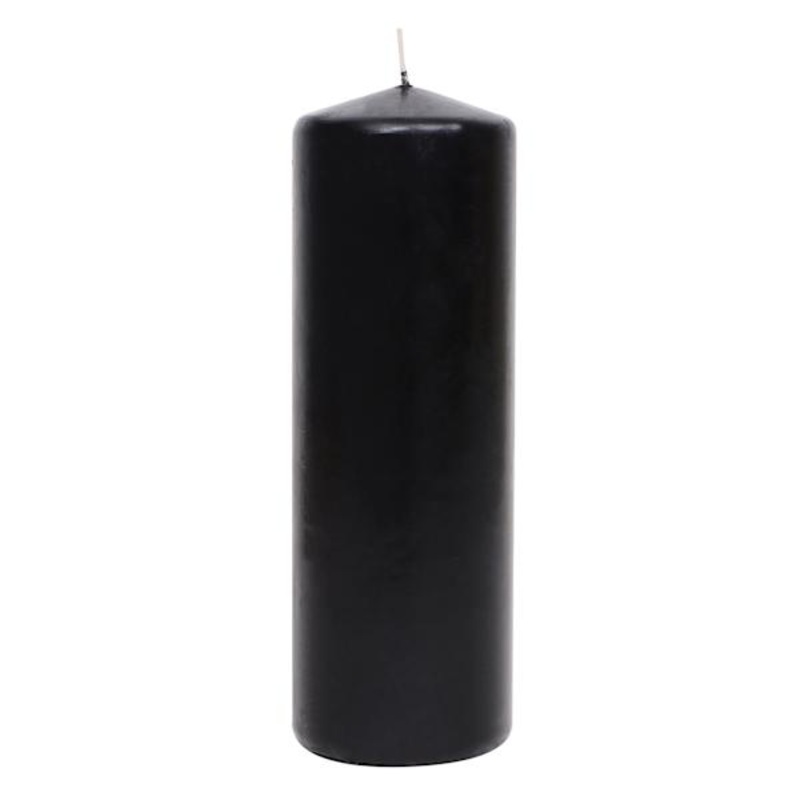 Black Unscented Overdip Pillar Candle, 3×8