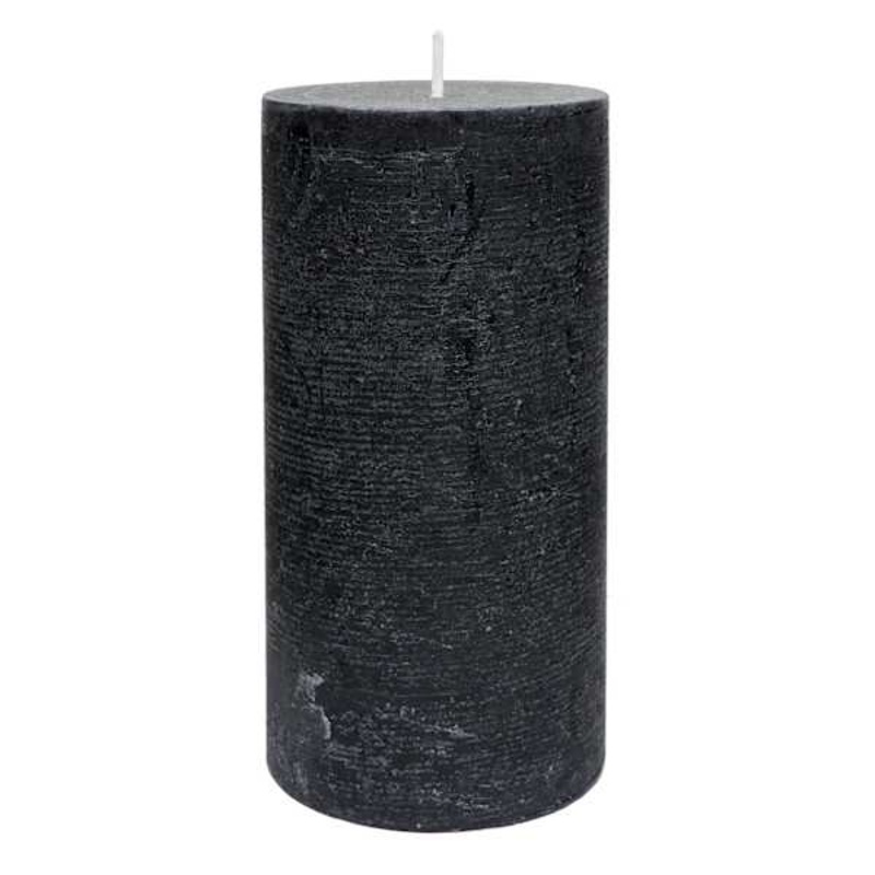 Black Unscented Pillar Candle, 3×6