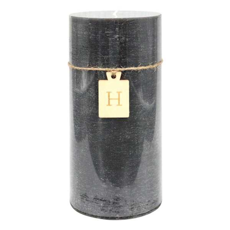 Black Unscented Pillar Candle, 4×8