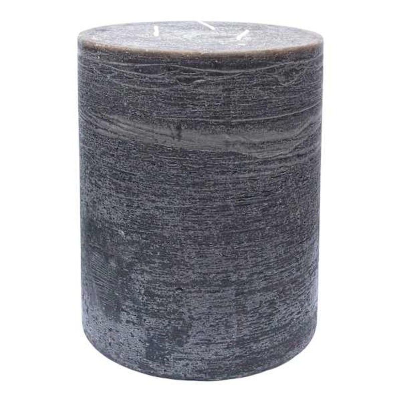 Black Unscented Pillar Candle, 6×8
