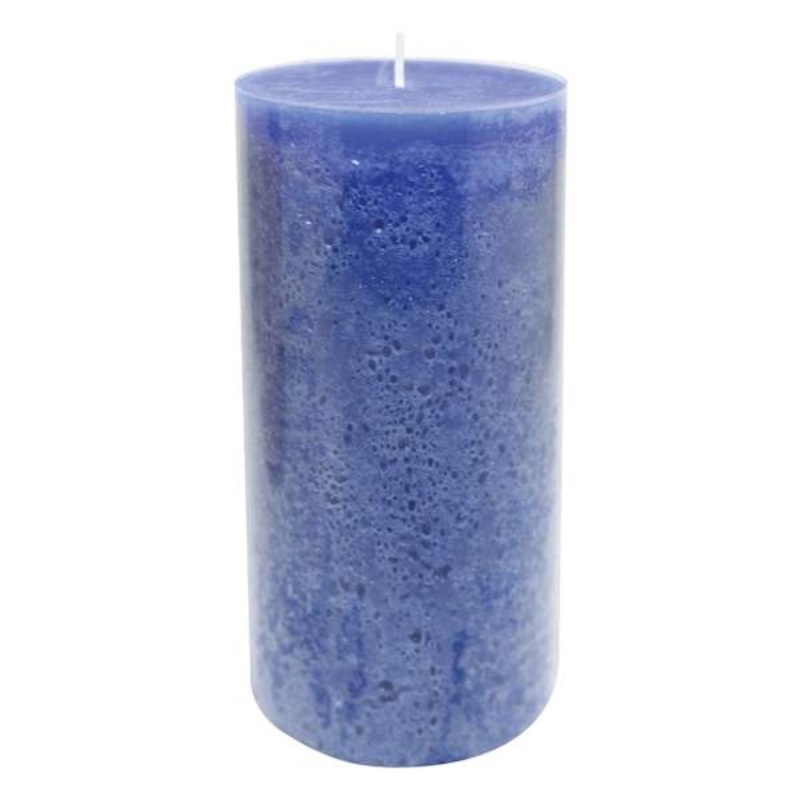 Blue Sponge Pillar Candle, 3×4