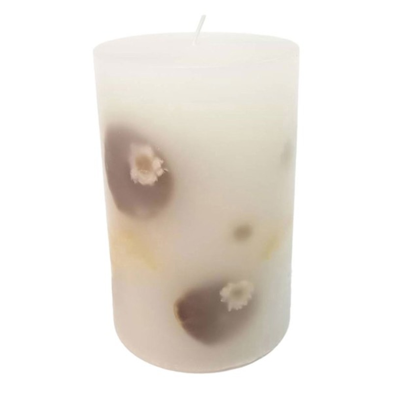 Botanical Embedded Pillar Candle, 4×6