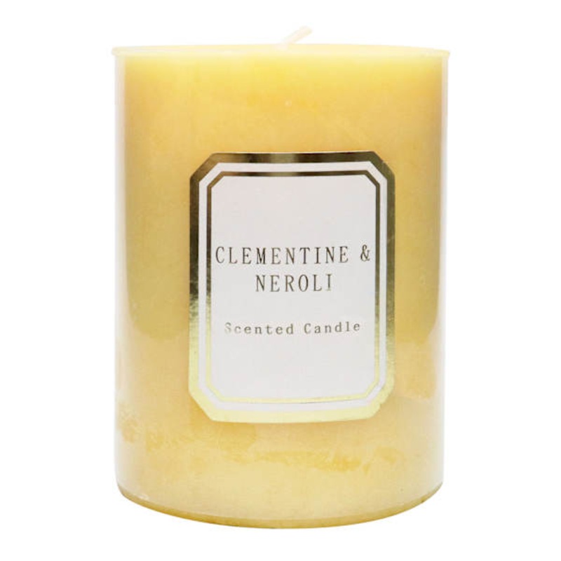 Clementine & Neroli Scented Pillar Candle, 3×4