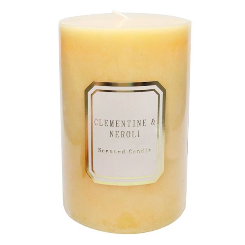 Clementine & Neroli Scented Pillar Candle, 4×6