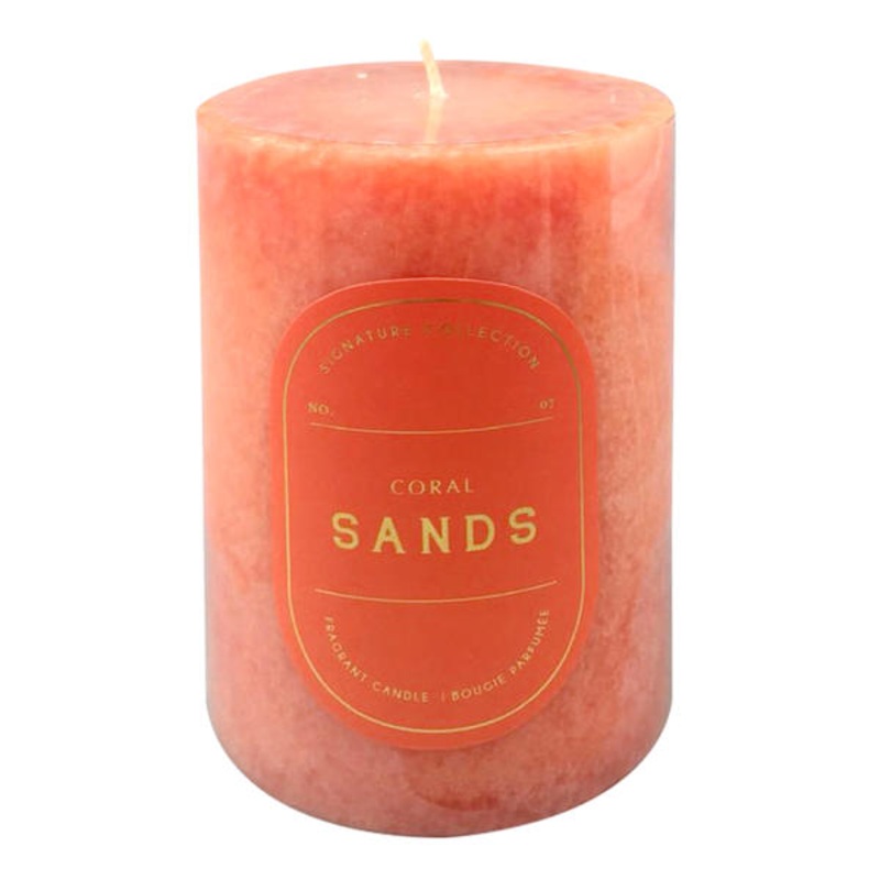 Coral Sands Scented Pillar Candle, 3×4