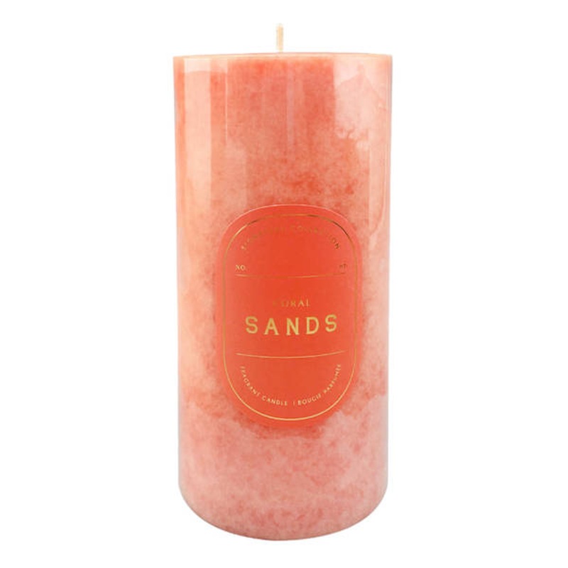 Coral Sands Scented Pillar Candle, 3×6