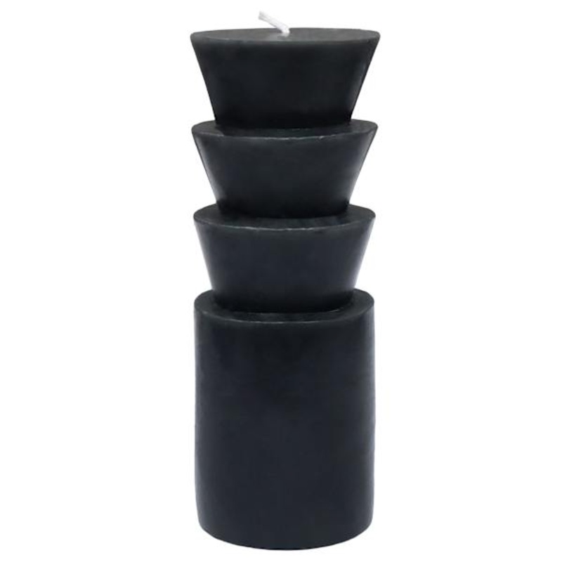 Crosby St. Black Unscented Totem Pillar Candle, 2×6