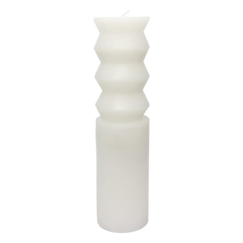 Crosby St. White Unscented Totem Pillar Candle, 2×8