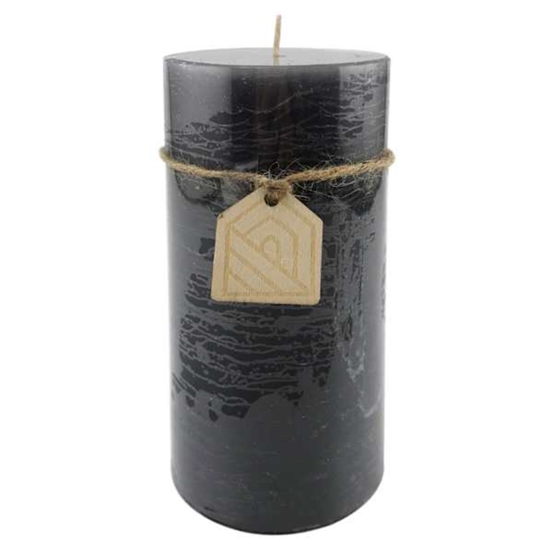Dark Grey Unscented Pillar Candle, 3×6