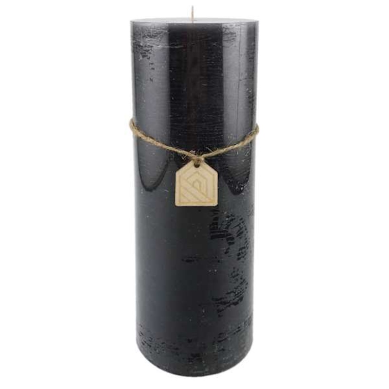 Dark Grey Unscented Pillar Candle, 4×11
