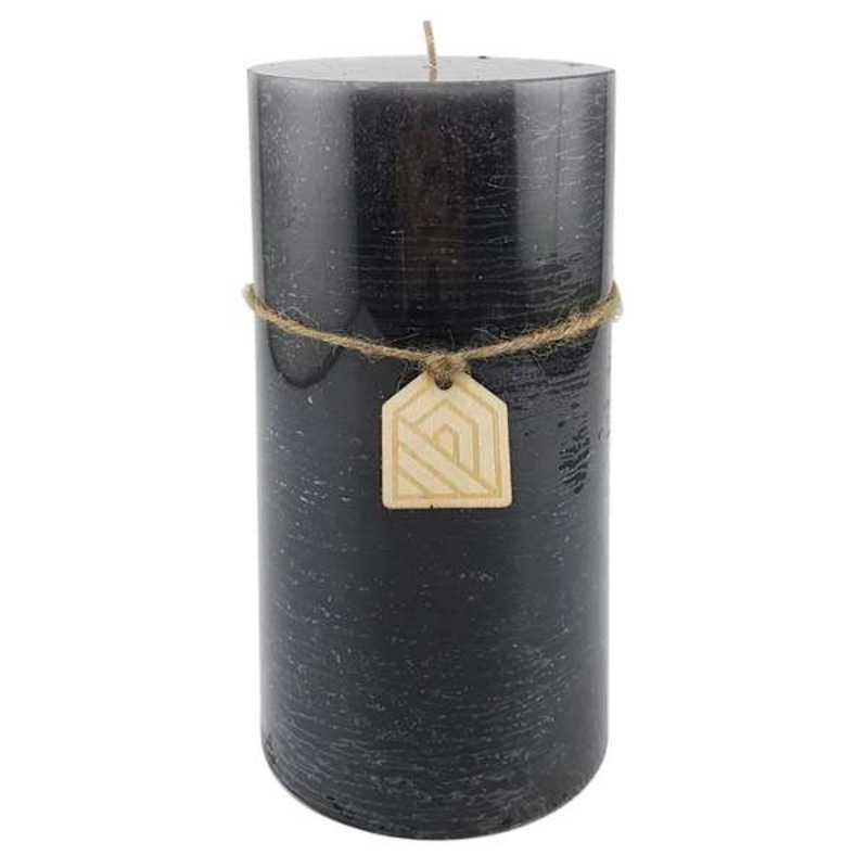 Dark Grey Unscented Pillar Candle, 4×8