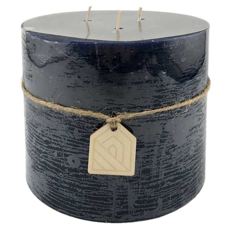 Dark Navy Blue Unscented Pillar Candle, 6×5