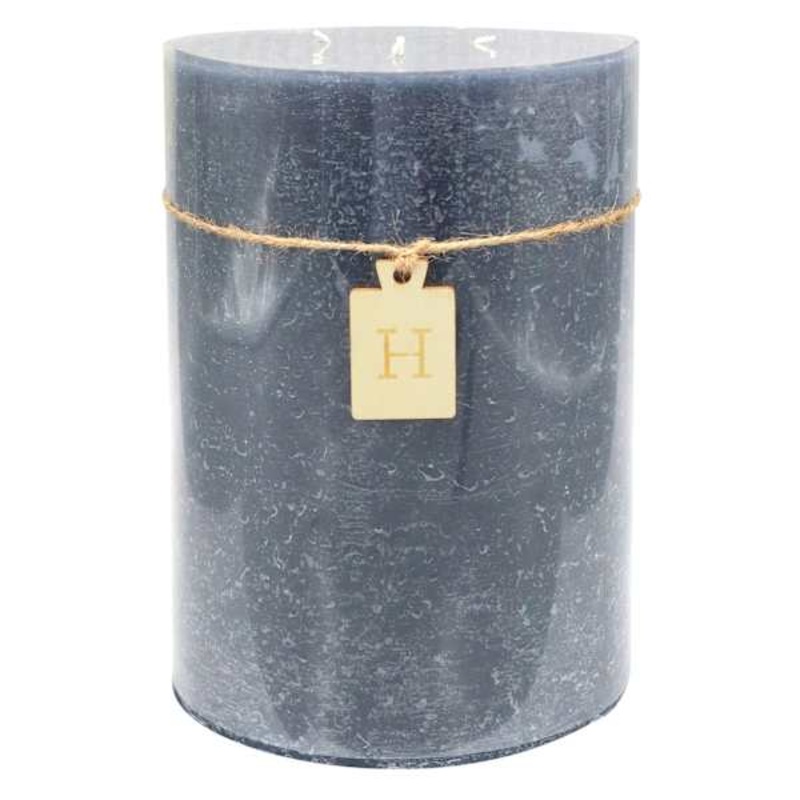 Dark Navy Blue Unscented Pillar Candle, 6×8