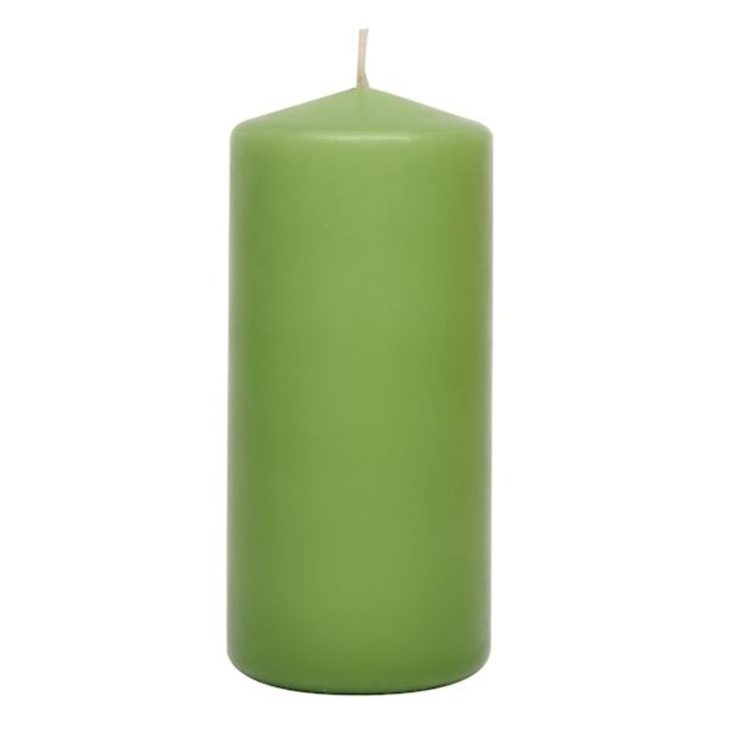 Green Unscented Overdip Pillar Candle, 3×6