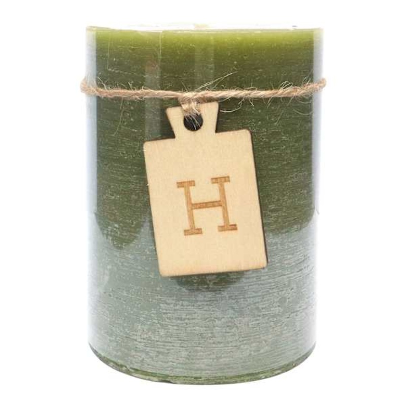 Green Unscented Pillar Candle, 3×4
