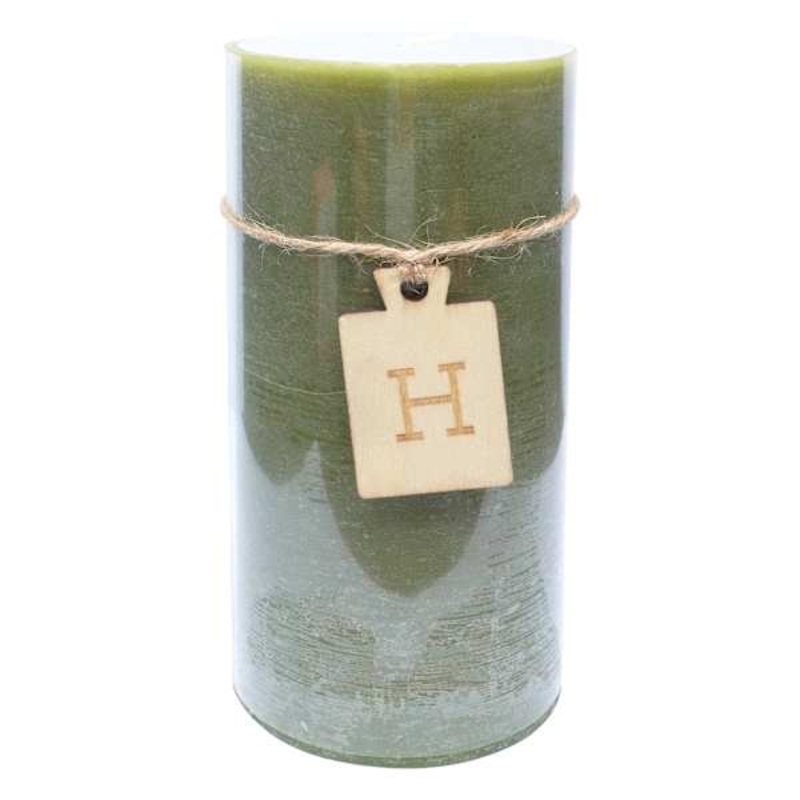 Green Unscented Pillar Candle, 3×6