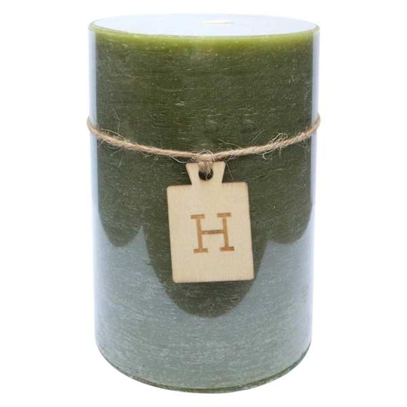 Green Unscented Pillar Candle, 4×6
