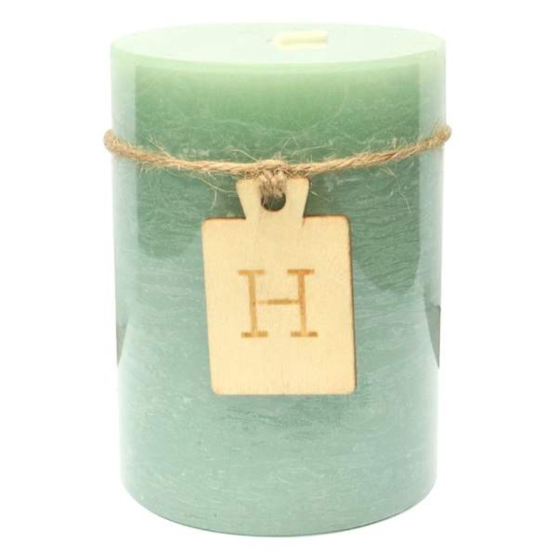 Green Unscented Rustic Pillar Candle, 3×4