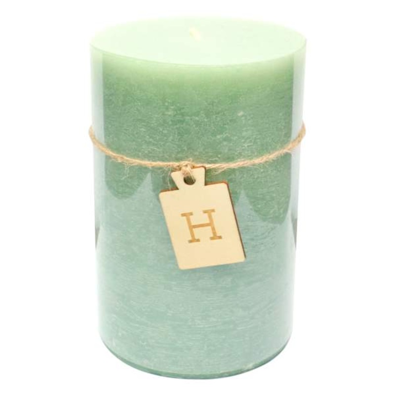 Green Unscented Rustic Pillar Candle, 4×6