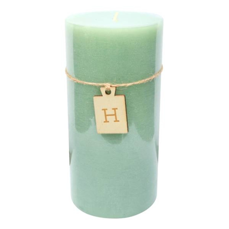 Green Unscented Rustic Pillar Candle, 4×8