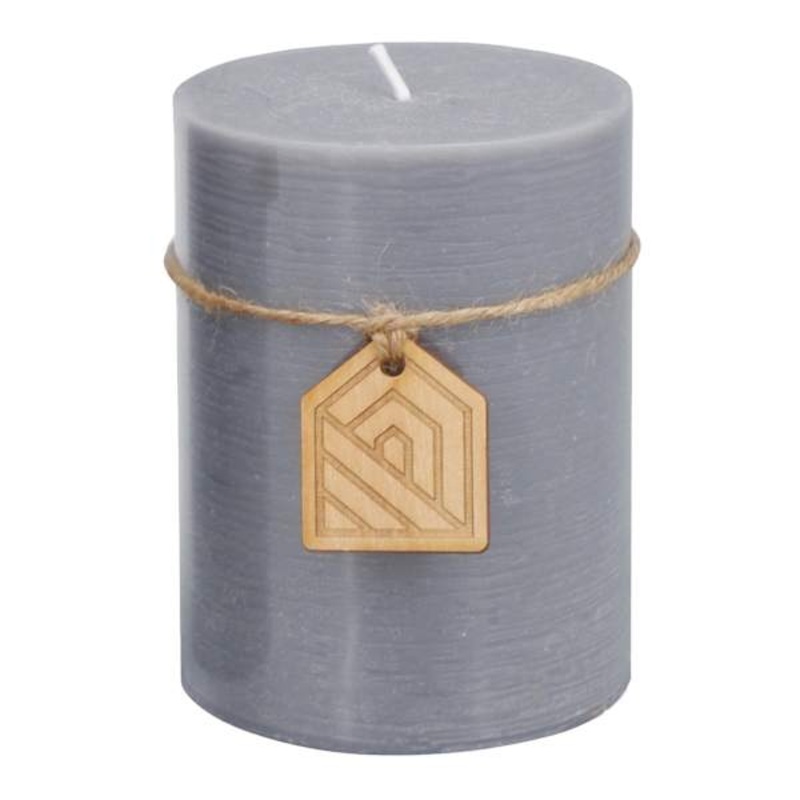 Grey Unscented Pillar Candle, 3×4