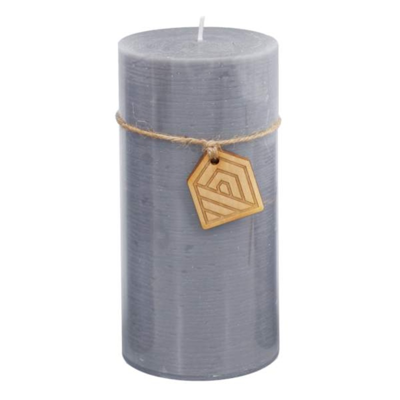 Grey Unscented Pillar Candle, 3×6