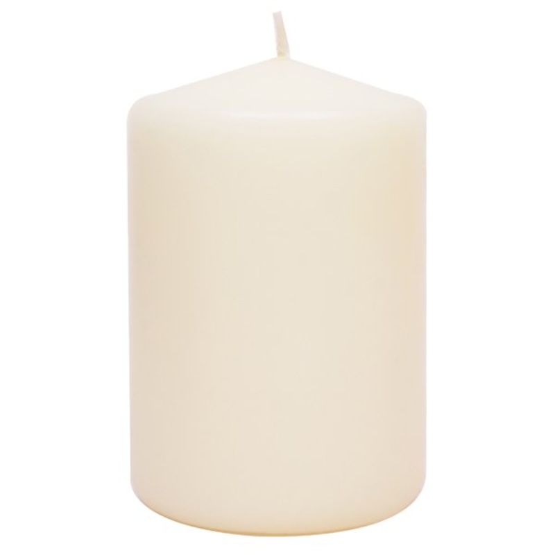 Ivory Unscented Overdip Pillar Candle, 4″