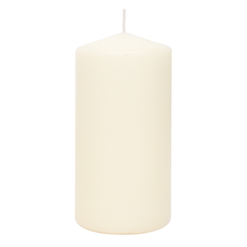 Ivory Unscented Overdip Pillar Candle, 6″