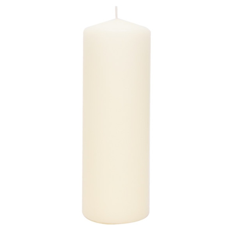 Ivory Unscented Overdip Pillar Candle, 8″