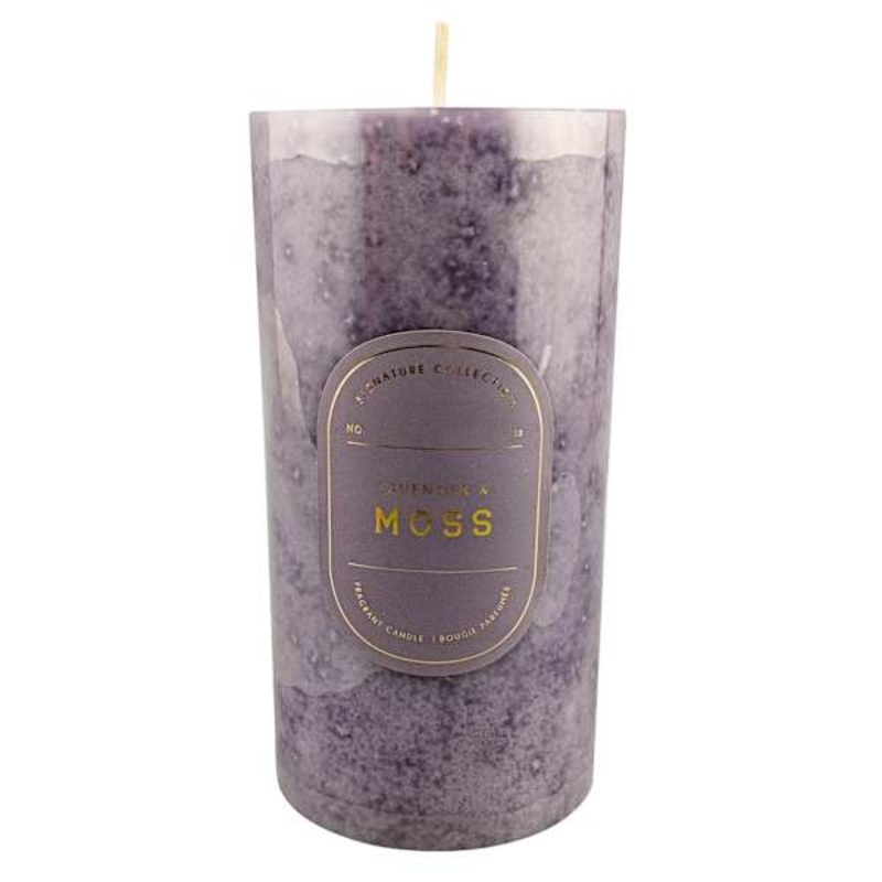 Lavender & Moss Scented Pillar Candle, 3×6